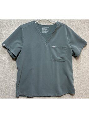 Women'a Figs Scrub Top X Large Light Green Technical Collection V-Neck GUC